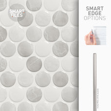Smart Edge peel and stick backsplash tiles PENNY Grey Smart Tiles