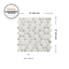 Dimensions peel and stick backsplash tiles PENNY Grey Smart Tiles