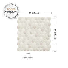 Dimensions peel and stick backsplash tiles PENNY Beige Smart Tiles