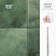 Smart Edge peel and stick backsplash tile Zellige green Smart