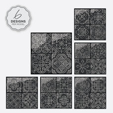 Design peel and stick backsplash tile Vintage black and white Smart Tiles