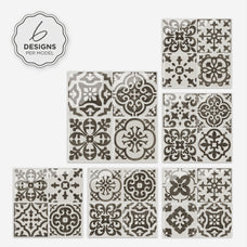 Design peel and stick backsplash tile Vintage black and white Smart Tiles