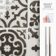 Smart Edge peel and stick backsplash tile Vintage black and white Smart Tiles