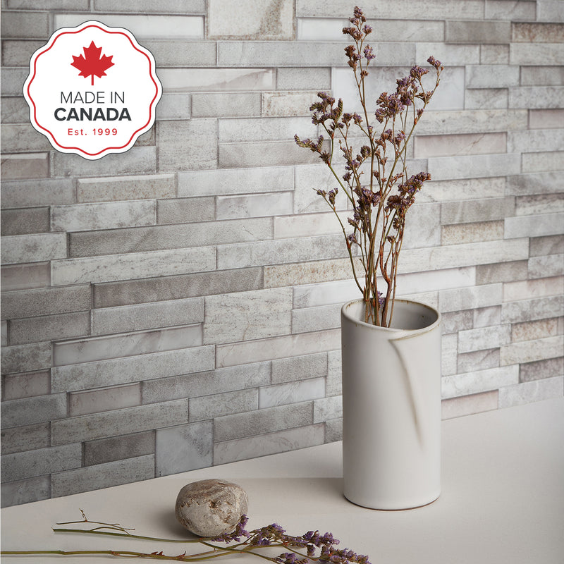 PIETRA Grey peel and stick backsplash tile smart tiles for kitchen, bathroom, vr and fireplace