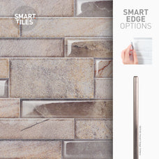Smart Edge peel and stick backsplash tiles PIETRA Beige Smart Tiles