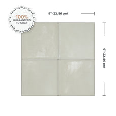 Dimensions peel and stick backsplash tile Zellige beige Smart Tiles