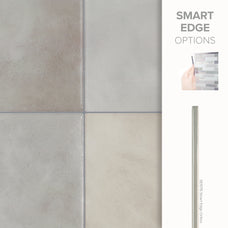 Smart Edge peel and stick backsplash tile Zellige blue - gray Smart Tiles