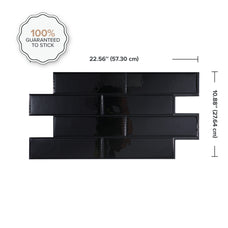 Dimensions peel and stick backsplash tiles XL Oslo Black Smart Tiles