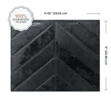 Dimensions peel and stick backsplash tile Chevron Herringbone black Smart Tiles