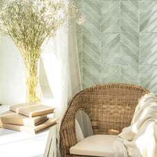 Living room peel and stick backsplash tile Chevron herringbone green Smart Tiles