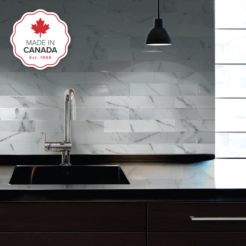 NORWAY White peel and stick backsplash tile smart tiles for kitchen, bathroom, vr and fireplace