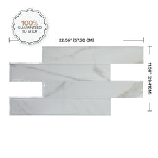 Dimensions peel and stick backsplash tiles NORWAY White Smart Tiles