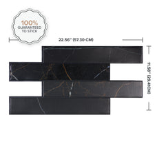 Dimensions peel and stick backsplash tiles NORWAY Black Smart Tiles