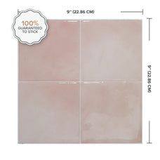 Dimensions peel and stick backsplash tile Zellige pink Smart