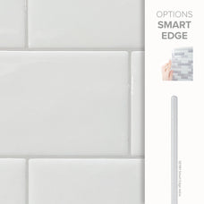 Smart Edge peel and stick backsplash tile Metro XL white Smart Tiles