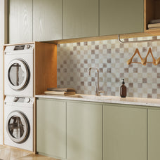 kitchen, bathroom peel and stick backsplash tiles Damier Luxor Beige White Smart Tiles