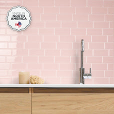 kitchen, bathroom peel and stick backsplash tiles METRO Pink Smart Tiles