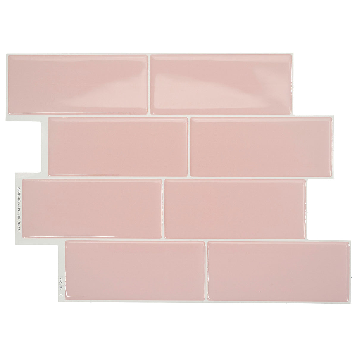 METRO Pink peel and stick backsplash tile smart tiles for kitchen, bathroom, vr and fireplace