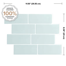 dimensions peel and stick backsplash tiles METRO Grey, Green Smart Tiles