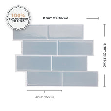 Dimensions peel and stick backsplash tiles METRO Blue Smart Tiles