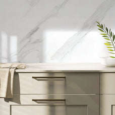 modern kitchen smart tiles wall panel White marble texture with gray veins waterproof