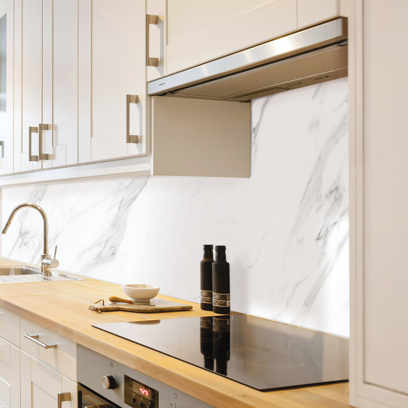 smart tiles wall panel White marble texture with gray veins waterproof