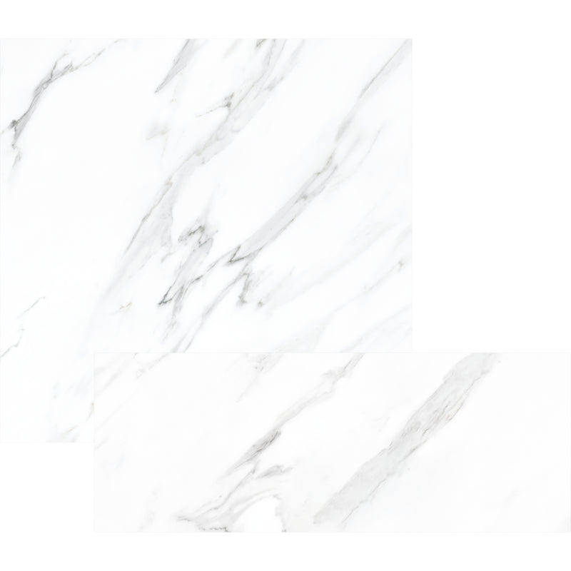 smart tiles wall panel White marble texture with gray veins waterproof