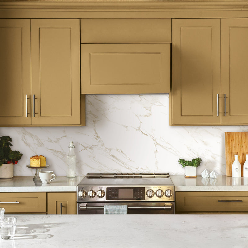 smart tiles wall panel Off White marble texture with beige gray veins waterproof