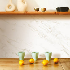 kitchen smart tiles wall panel Off White marble texture with beige gray veins waterproof
