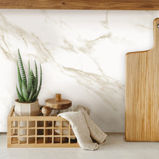 kitchen smart tiles wall panel Off White marble texture with beige gray veins waterproof