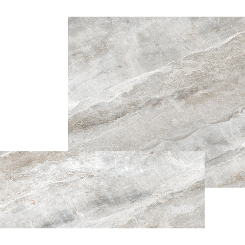 smart tiles wall panel Grey marble texture with beige veins waterproof