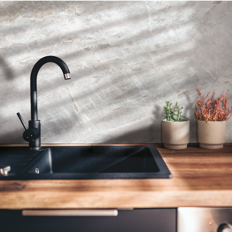 smart tiles wall panel Grey marble texture with beige veins waterproof