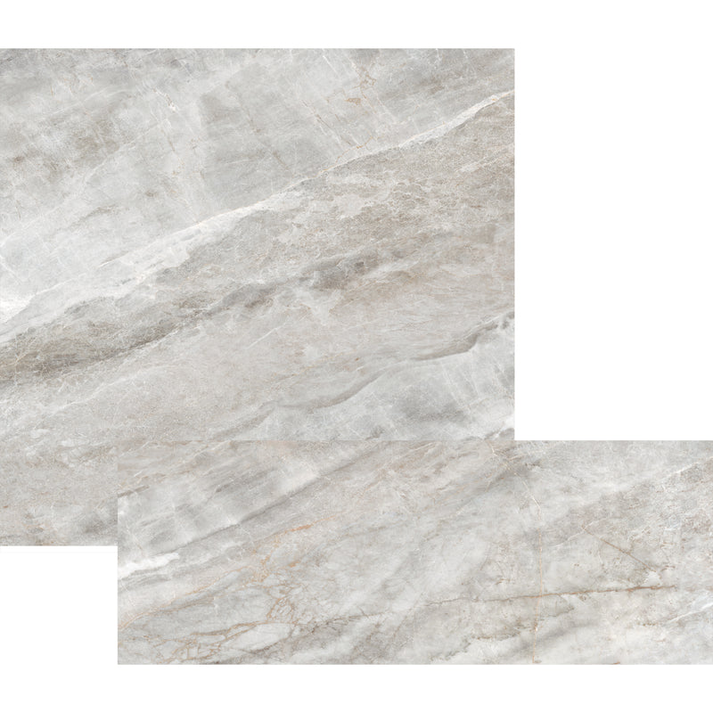 smart tiles wall panel Grey marble texture with beige veins waterproof