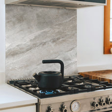 kitchen smart tiles wall panel Grey marble texture with beige veins waterproof