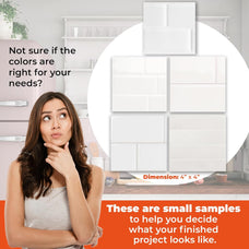 peel and stick backsplash tile sample kit white smart tiles for kitchen, bathroom, vr and fireplace