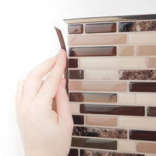 Info peel and stick backsplash tile Smart Edge brown Smart Tiles