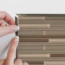 Smart Edge peel and stick backsplash tiles LOFT Bronze Smart Tiles