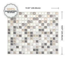 Dimensions peel and stick backsplash tiles MURANO Beige, Grey, White Smart Tiles