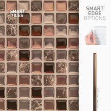 Smart Edge peel and stick backsplash tiles MINIMO Brown Smart Tiles
