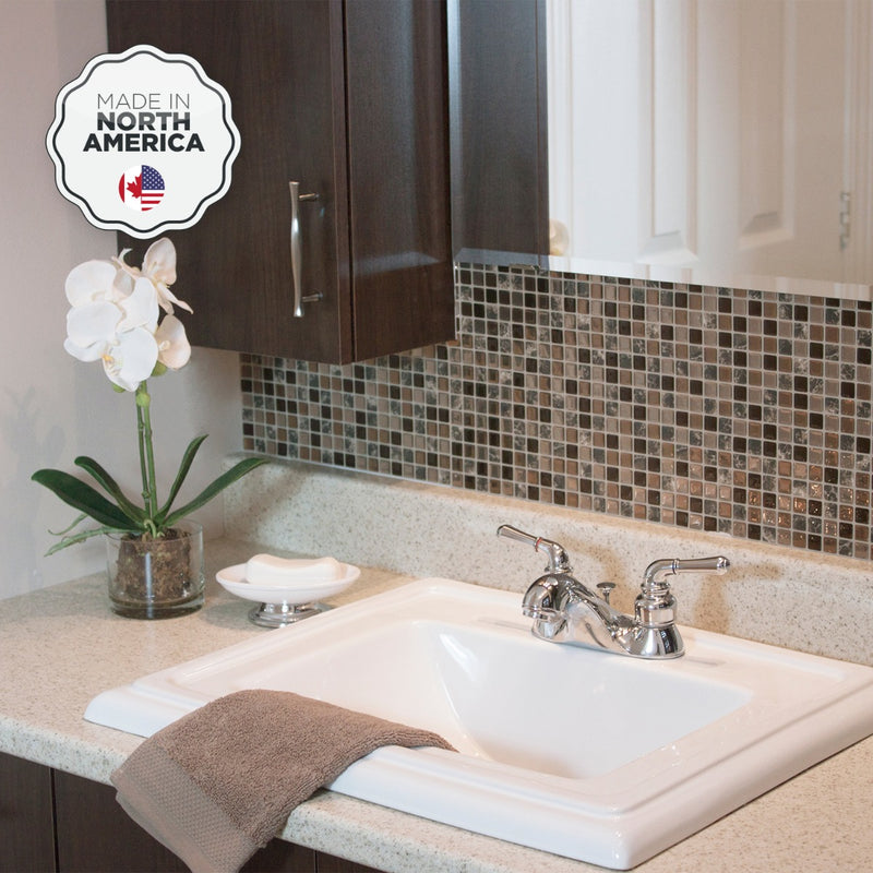 MINIMO Brown peel and stick backsplash tile smart tiles for kitchen, bathroom, vr and fireplace