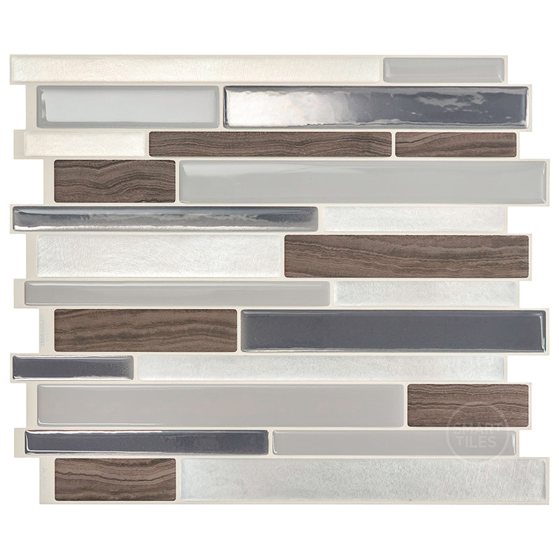 MILANO Brown, Grey peel and stick backsplash tile smart tiles for kitchen, bathroom, vr and fireplace