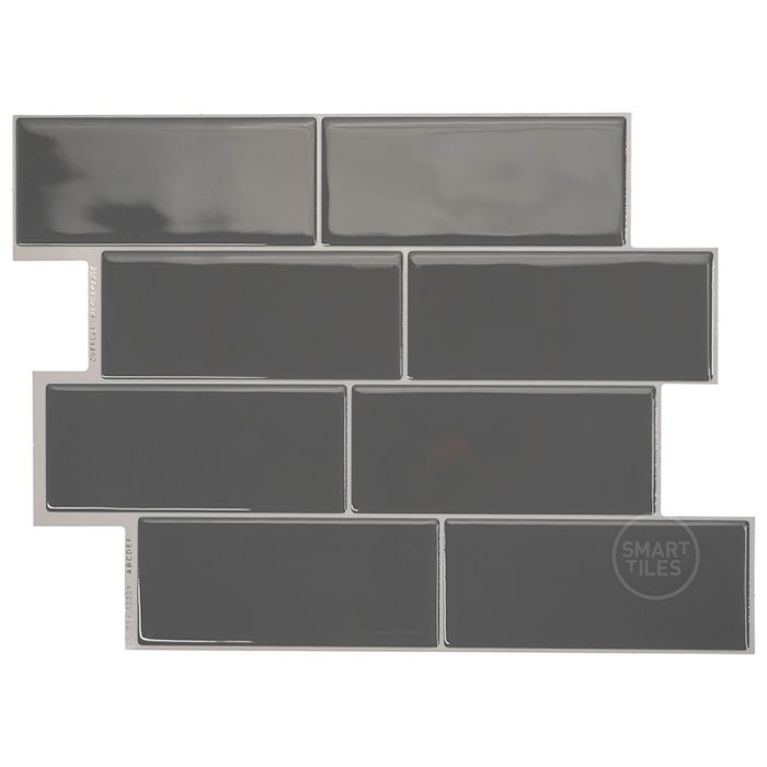 METRO Grey peel and stick backsplash tile smart tiles for kitchen, bathroom, vr and fireplace