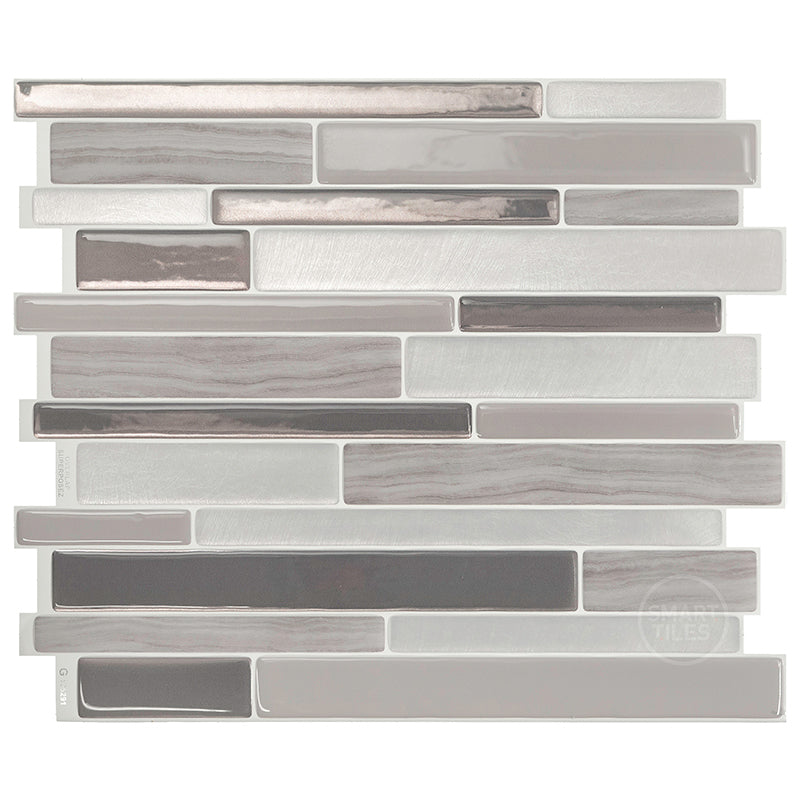 MILANO Grey peel and stick backsplash tile smart tiles for kitchen, bathroom, vr and fireplace