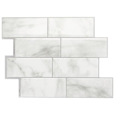 METRO Grey, White peel and stick backsplash tile smart tiles for kitchen, bathroom, vr and fireplace