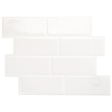 METRO White peel and stick backsplash tile smart tiles for kitchen, bathroom, vr and fireplace