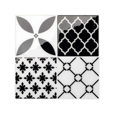 Vintage black and white peel and stick backsplash tile smart tiles for kitchen, bathroom, vr and fireplace