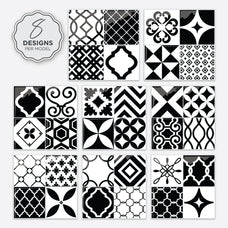 Design peel and stick backsplash tile Vintage black and white Smart Tiles