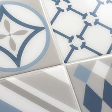 Vintage beige, blue and grey peel and stick backsplash tile smart tiles for kitchen, bathroom, vr and fireplace