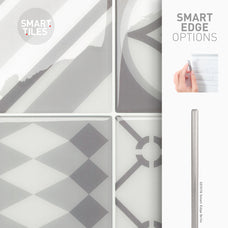 Smart Edge peel and stick backsplash tile Vintage grey Smart Tiles