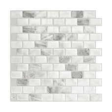 RAVENNA Grey, White peel and stick backsplash tile smart tiles for kitchen, bathroom, vr and fireplace
